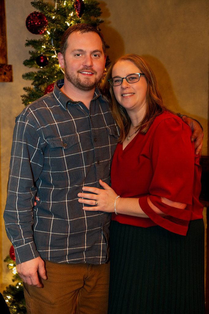 Couple portrait at a holiday gathering